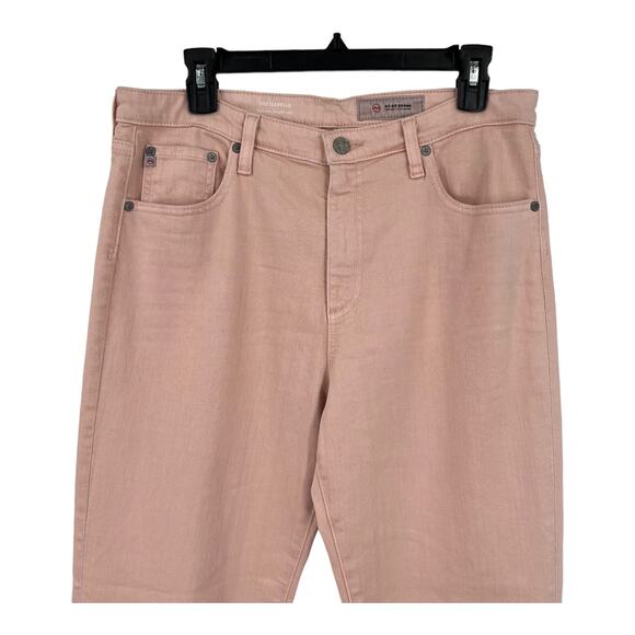 AG Adriano Goldschmied jeans The Isabelle high rise straight crop pink size 32 - Picture 3 of 7